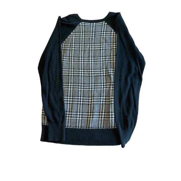 Merona Houndstooth Sweater Grunge 90’s Emo Alternative Punk Black and White 1X - Picture 2 of 6